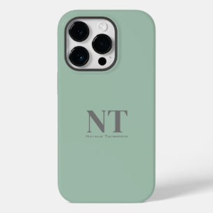 Cute Turquoise simpel Monogram initiaal modern Case-Mate iPhone 14 Pro Hoesje