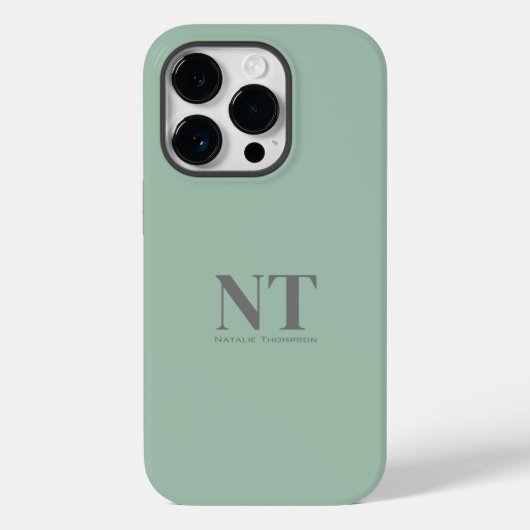 Cute Turquoise simpel Monogram initiaal modern Case-Mate iPhone Case (Achterkant)