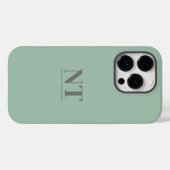 Cute Turquoise simpel Monogram initiaal modern Case-Mate iPhone Case (Achterkant (horizontaal))