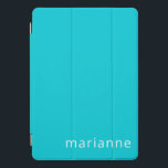 Cute Turquoise Solid Color Persoonlijke naam iPad Pro Cover<br><div class="desc">Cute Turquoise Solid Color Persoonlijke naam iPad Pro Hoesje</div>