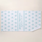 Cute Turquoise Starfish Custom Beach Towel Strandlaken (Voorkant)