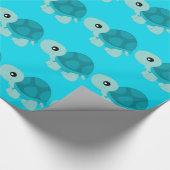 Cute Turquoise Tortoise Cadeaupapier (Hoek)