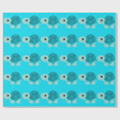 Cute Turquoise Tortoise Cadeaupapier (Vlak)
