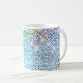 Cute Turquoise unicorn faux glitter monogram Koffiemok (Voorkant rechts)