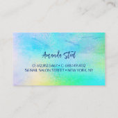 Cute Turquoise unicorn faux glitter monogram Visitekaartje (Achterkant)