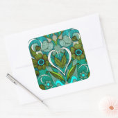 Cute Turquoise Wallpaper Vierkante Sticker (Envelop)