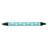 Cute turquoise white easter bunnies simpel patroon zwarte inkt pen (Voorkant)