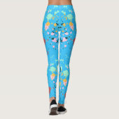 Cute Turquoise, Yellow Paint Splatter Pattern Leggings (Achterkant)
