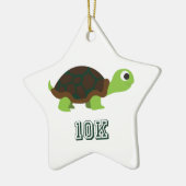 Cute Turtle 10K Keramisch Ornament (Links)