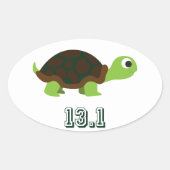 Cute Turtle 13.1 Ovale Sticker (Voorkant)