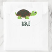 Cute Turtle 13.1 Ovale Sticker (Tas)