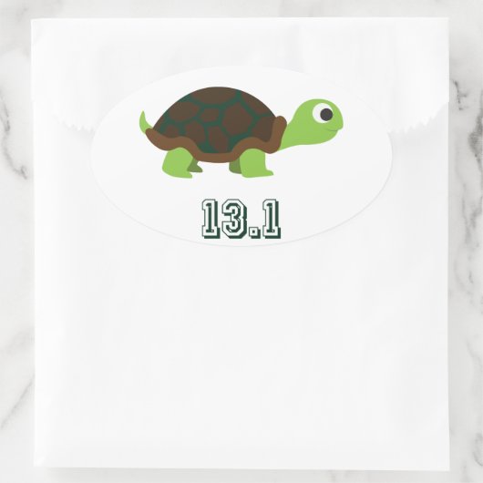Cute Turtle 13.1 Ovale Sticker (Tas)
