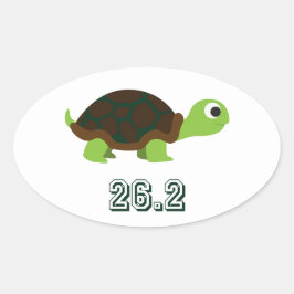 Cute Turtle 26.2 Ovale Sticker