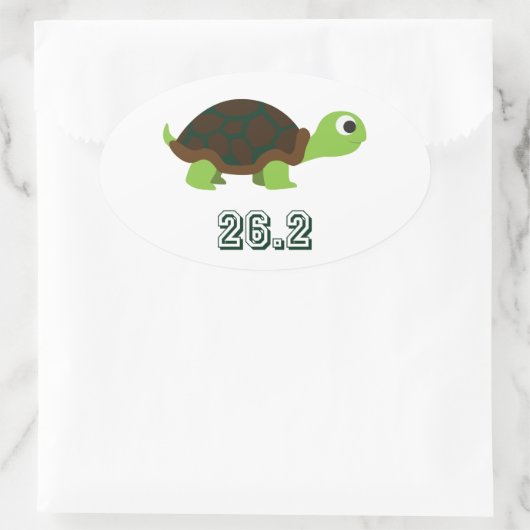 Cute Turtle 26.2 Ovale Sticker (Tas)