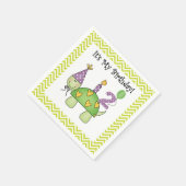 Cute Turtle 2de Birthday Paper Napkins Servet (Hoek)