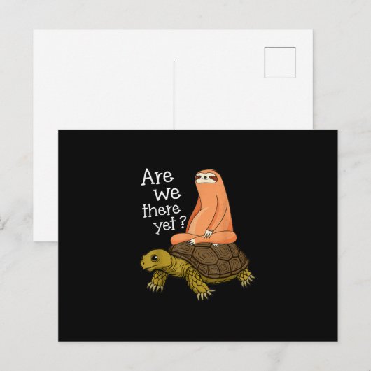 Cute Turtle and Sloth Back to School gift van mama Uitnodiging Briefkaart (Voorkant / Achterkant)