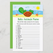Cute Turtle Baby Animals Name Game (Voorkant / Achterkant)