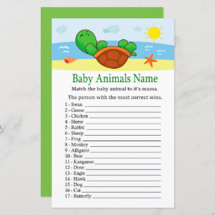 Cute Turtle Baby Animals Name Game