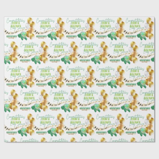 Cute Turtle Baby shower Cadeaupapier (Vlak)