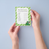 Cute Turtle Baby Shower Spelletje Flyer (Hand)