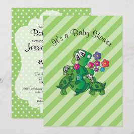 Cute Turtle Baby shower Thema Kaart