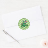Cute Turtle Baby shower Thema Ronde Sticker (Envelop)