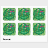 Cute Turtle Baby shower Thema Vierkante Sticker (Vel)
