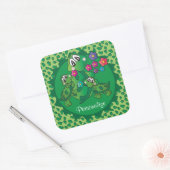 Cute Turtle Baby shower Thema Vierkante Sticker (Envelop)