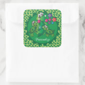Cute Turtle Baby shower Thema Vierkante Sticker (Tas)
