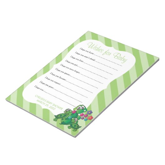 Cute Turtle Baby shower - Wishes Notitieblok (Schuin)