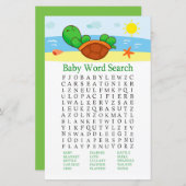 Cute Turtle Baby shower Word Search Game (Voorkant / Achterkant)