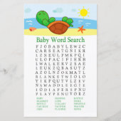 Cute Turtle Baby shower Word Search Game (Voorkant)