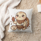 Cute Turtle Bean Spoon Worp Kussen (Deken)