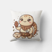 Cute Turtle Bean Spoon Worp Kussen (Achterkant)
