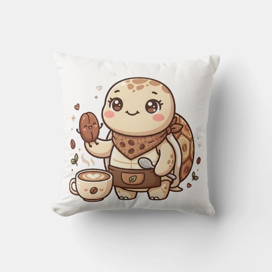Cute Turtle Bean Spoon Worp Kussen (Voorkant)
