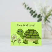 Cute Turtle Cartoon Briefkaart (Staand voorkant)