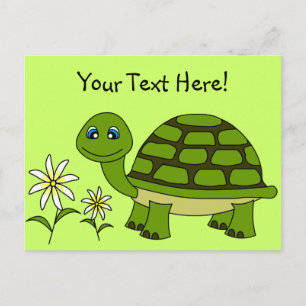 Cute Turtle Cartoon Briefkaart