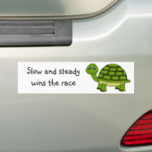 Cute Turtle Cartoon Bumpersticker (Op auto)