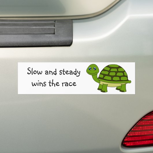 Cute Turtle Cartoon Bumpersticker (Op auto)