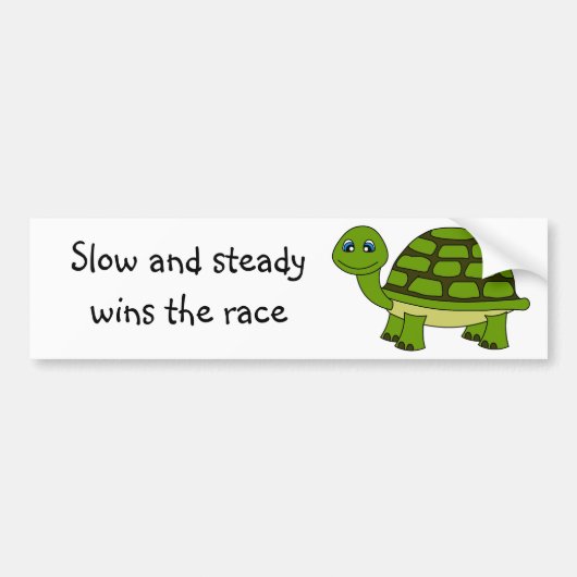 Cute Turtle Cartoon Bumpersticker (Voorkant)