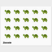 Cute Turtle Cartoon Ronde Sticker (Vel)