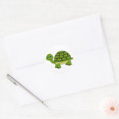 Cute Turtle Cartoon Ronde Sticker (Envelop)