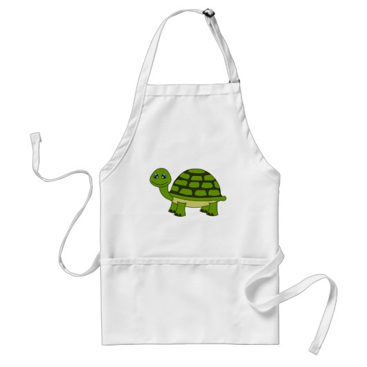 Cute Turtle Cartoon Standaard Schort (Voorkant)
