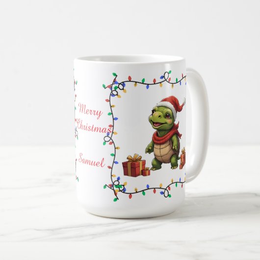 Cute Turtle Christmas Mug Koffiemok (Voorkant rechts)