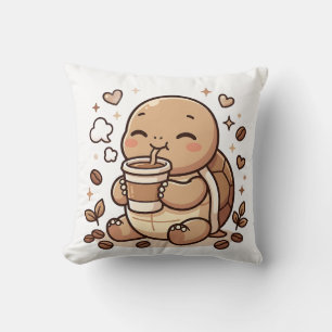 Cute Turtle Coffee Worpillow Kussen