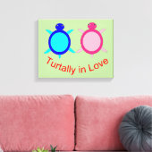 Cute Turtle Couple Canvas Afdruk (Insitu (Woonkamer))