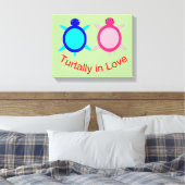 Cute Turtle Couple Canvas Afdruk (Insitu (Slaapkamer))