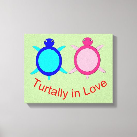 Cute Turtle Couple Canvas Afdruk (Voorkant)