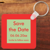 Cute Turtle Couple Custom Save the Date Wedding Sleutelhanger (Achterkant)