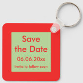 Cute Turtle Couple Custom Save the Date Wedding Sleutelhanger (Achterkant)